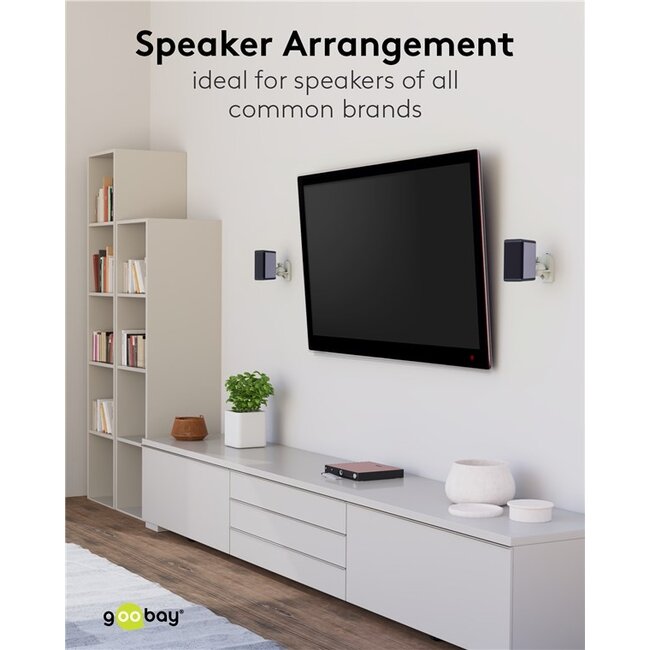 Goobay luidspreker muurbeugel | set van 4 | tot 3,5 kg | wit