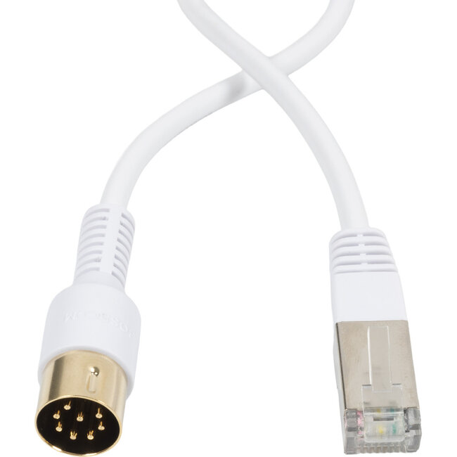 BOSSCOM RJ45 - DIN 8-pins / Powerlink PL8 (m) kabel voor B&O | wit | 10 meter