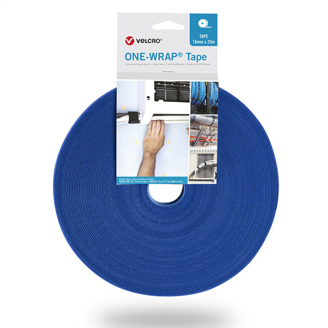 VELCRO® One Wrap® Tape 50 mm breed, blauw, 25 m
