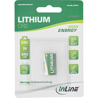InLine® InLine® Lithium High Energy batterij, fotobatterij, CR2, 3V 850mAh, Pak van 1