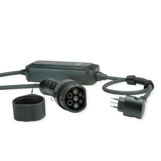Roline ROLINE Draagbare oplaadkabel voor e-car CEE7/7 - Type2, 1-fase, 250VAC (1P+N+E), 32 A, 7.4 kW, 7,5 m