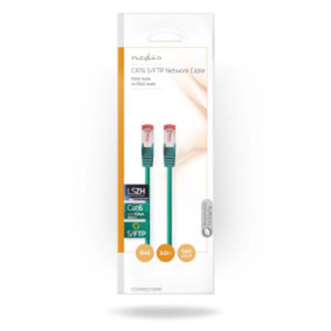 CAT6 Netwerkkabel | RJ45 Male | RJ45 Male | S/FTP | 3.00 m | Rond | LSZH | Groen | Envelop