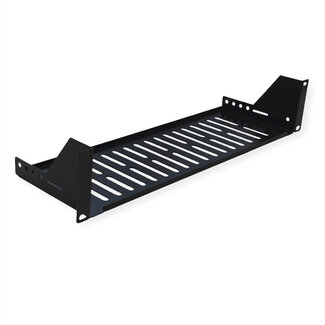 Value VALUE 19"-Legplank 2 HE, D: 150 mm, max. 15 kg, U-Vorm, zwart