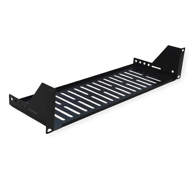 VALUE 19"-Legplank 2 HE, D: 150 mm, max. 15 kg, U-Vorm, zwart