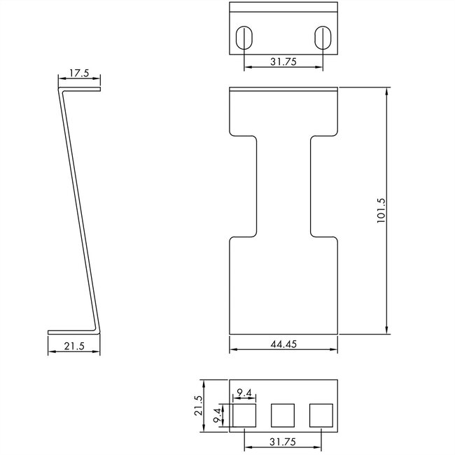 VALUE Server rek diepte uitbreiding 1U, metaal, 101,5mm, 1HE