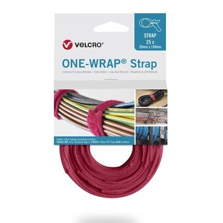 Velcro Velcro One-Wrap klittenband kabelbinders | 200 x 7mm | rood | 25 stuks