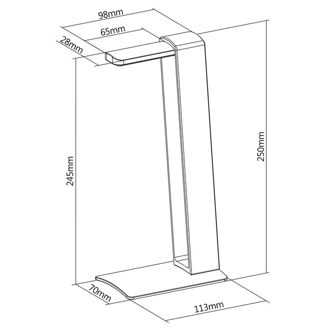 My Wall tafelstandaard voor hoofdtelefoons en headsets | zilver/hout