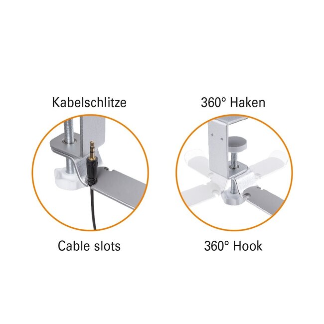 My Wall bureauklem voor hoofdtelefoons en headsets | zilver