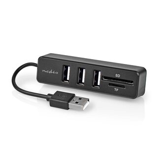 Nedis Nedis USB hub met 3 poorten en kaartlezer | busgevoed | USB2.0 | 0,10 meter