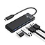 Orico compacte USB-C hub | 4x USB-A | busgevoed | USB3.0 5 Gbps | zwart | 0,15 meter