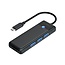 Orico compacte USB-C hub | 3x USB-A en kaartlezer | busgevoed | USB3.0 5 Gbps | zwart | 0,15 meter