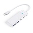 Orico USB-C hub | 2x USB-A, 1x USB-C en 1x USB-C PD 100W | USB3.0 5 Gbps | wit | 0,15 meter