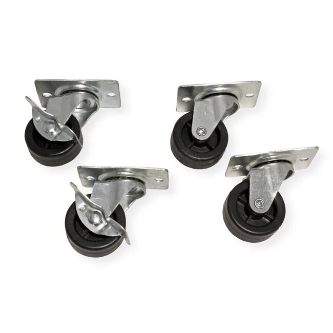 Wielen voor racks | vergrendelbaar | voor wandkasten | max. 80 kg | 4 stuks