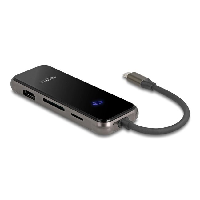 Delock USB Type-C™ Docking Station 4K - HDMI / USB Hub / SD - Mirco SD slot / PD 3.0 85 W Tempered Glass Surface