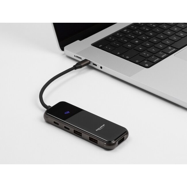 Delock USB Type-C™ Docking Station 4K - HDMI / USB Hub / SD - Mirco SD slot / PD 3.0 85 W Tempered Glass Surface
