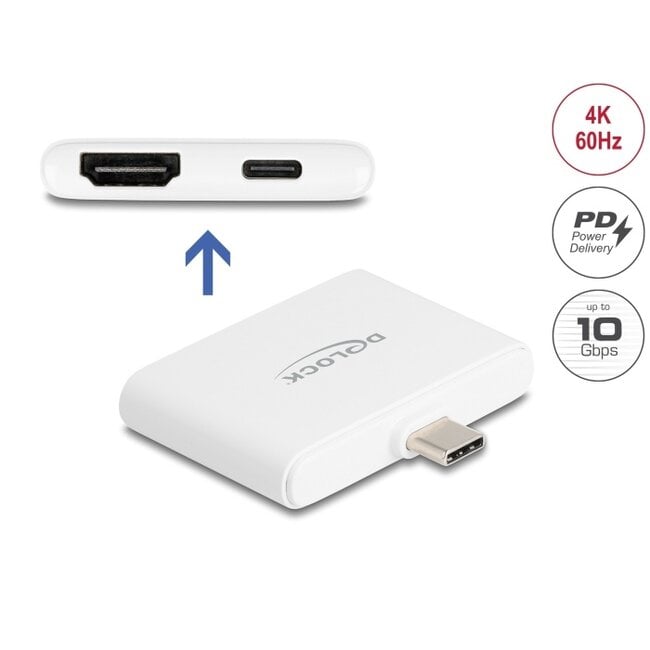 Delock USB Type-C™ Adapter to HDMI 4K 60 Hz and USB Type-C™ Data + PD 94 W