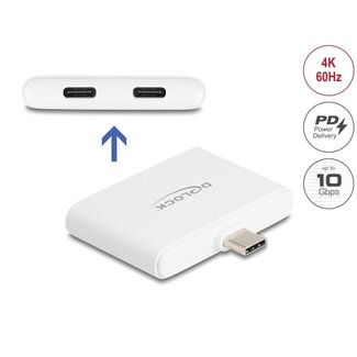 DeLOCK Delock USB Type-C™ Adapter to USB-C™ Data 10 Gbps and Video 4K 60 Hz + USB Type-C™ PD 92 W