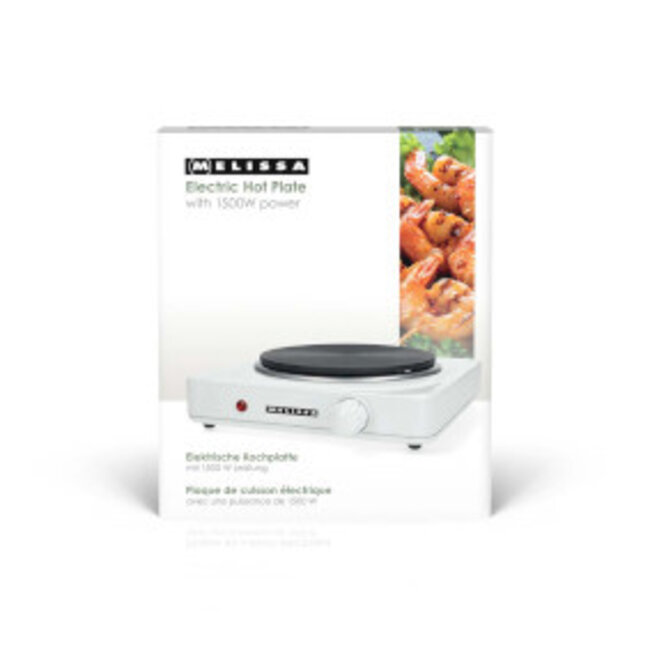 Elektrische kookplaat | 1500 W | Ø 18,5 cm | 6 warmtestanden | Antislipvoetjes | Wit