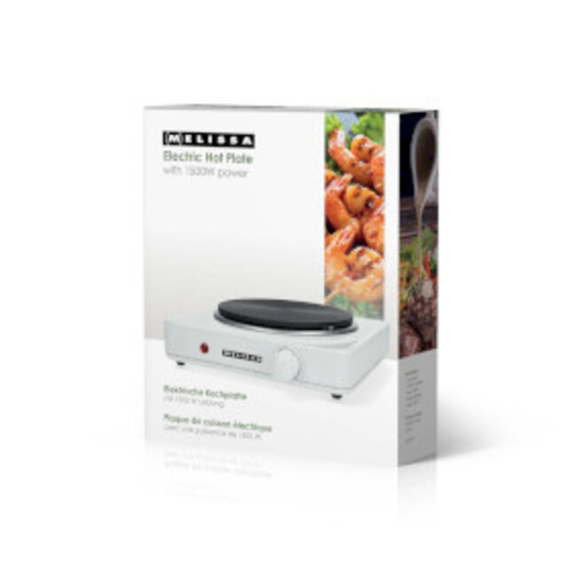 Elektrische kookplaat | 1500 W | Ø 18,5 cm | 6 warmtestanden | Antislipvoetjes | Wit