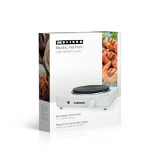 Elektrische kookplaat | 1500 W | Ø 18,5 cm | 6 warmtestanden | Antislipvoetjes | Wit
