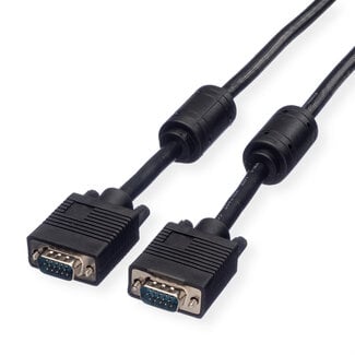 SECOMP STANDAARD SVGA-kabel HD15 + ferriet + DDC, M/M, zwart, 3 m