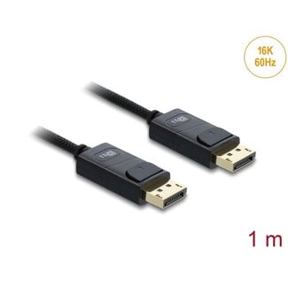 DeLOCK Delock Coaxial DisplayPort cable 16K 60 Hz 80 Gbps with braided coating 1 m
