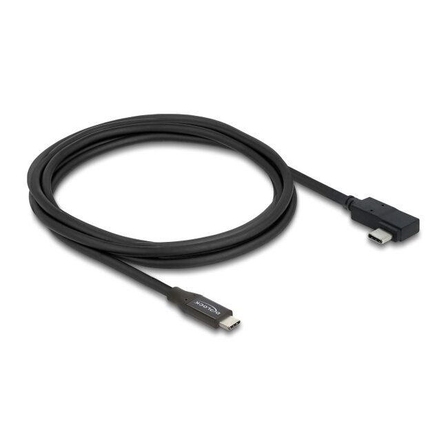 Delock Coaxial USB 40 Gbps cable angled left / right USB PD 3.1 240 W 2 m