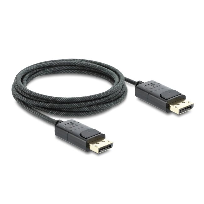 Delock Coaxial DisplayPort cable 8K 60 Hz with braided coating 2 m