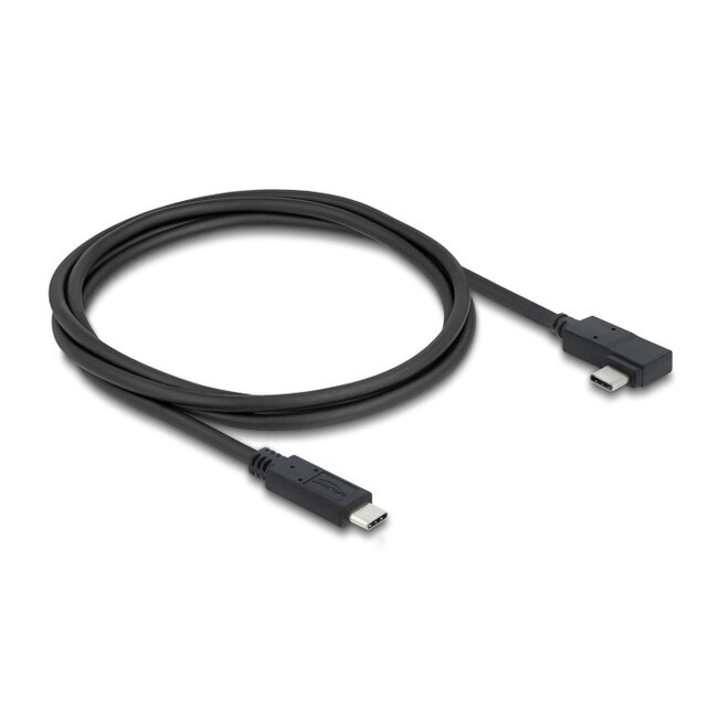 Delock Coaxial USB 40 Gbps cable angled left / right USB PD 3.1 240 W 1 m