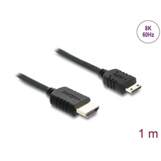 DeLOCK Delock Coaxial High Speed HDMI cable HDMI male to Mini HDMI male 8K 60 Hz with braided coating 1 m