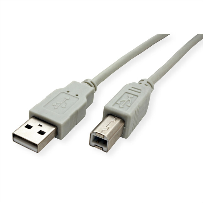 STANDARD USB 2.0 Kabel, type A-B, beige, 0,8 m