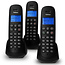Draadloze telefoon met 3 handsets Zwart