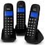Draadloze telefoon met 3 handsets Zwart