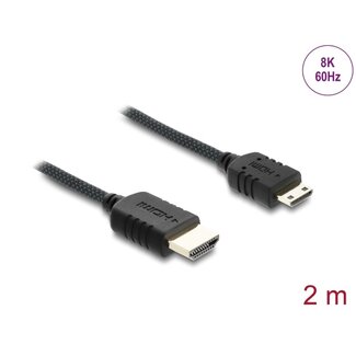 DeLOCK Delock Coaxial High Speed HDMI cable HDMI male to Mini HDMI male 8K 60 Hz with braided coating 2 m