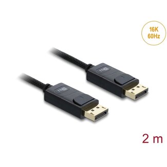 DeLOCK Delock Coaxial DisplayPort cable 16K 60 Hz 80 Gbps with braided coating 2 m