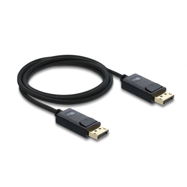 Delock Coaxial DisplayPort cable 16K 60 Hz 80 Gbps with braided coating 2 m