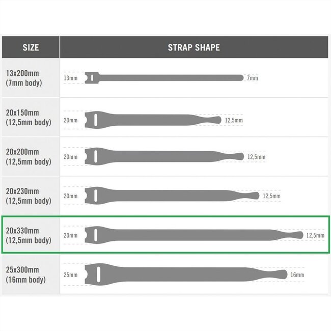 Velcro One-Wrap klittenband kabelbinders | 330 x 12mm | lichtblauw | 100 stuks