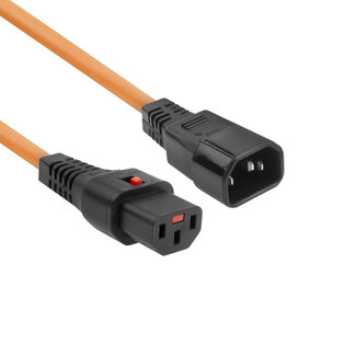 ACT IEC Lock C13 - C14 stroomkabel voor UPS/PDU | 3x 1,00mm | oranje | 2 meter
