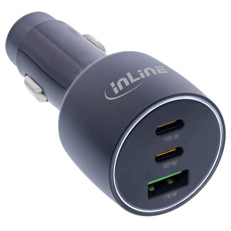 InLine InLine USB autolader | 2x USB-C PD + 1x USB-A QC | 100W