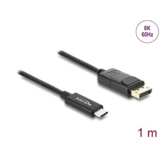 DeLOCK Delock Coaxial USB Type-C™ to DisplayPort cable (DP Alt Mode) 4K 60 Hz with braided coating 1 m