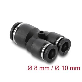DeLOCK Delock Pneumatic Connector 2 x 8 mm to 1 x 10 mm with mounting hole Y-shape