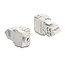 Delock Keystone Module RJ45 jack to LSA Cat.6A 45° angled connector, shielded, 180° cable routing tool-free metal