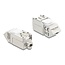 Delock Keystone Module RJ45 jack to LSA Cat.6A 45° angled connector, shielded, 90° cable routing tool-free metal
