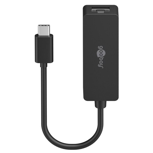 Goobay USB-C naar RJ45 LAN adapter | USB3.0 | CAT6 | zwart | 0,10 meter