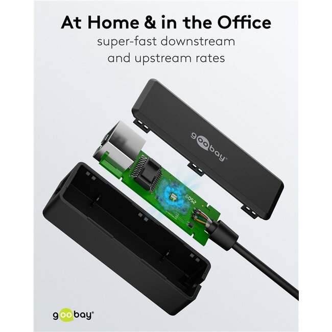 Goobay USB-C naar RJ45 LAN adapter | USB3.0 | CAT6 | zwart | 0,10 meter