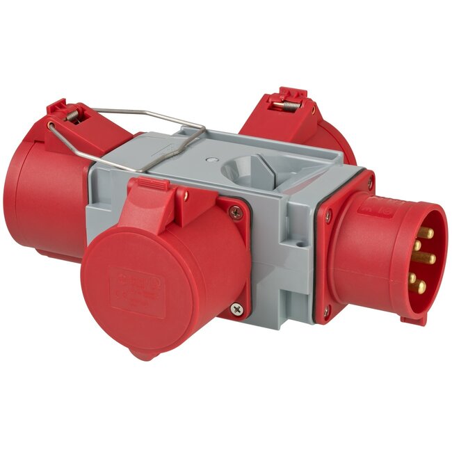 Brennenstuhl krachtstroomverdeler | 1x CEE 5-pins (m) - 3x CEE 5-pins (v) | 400V/32A | IP44