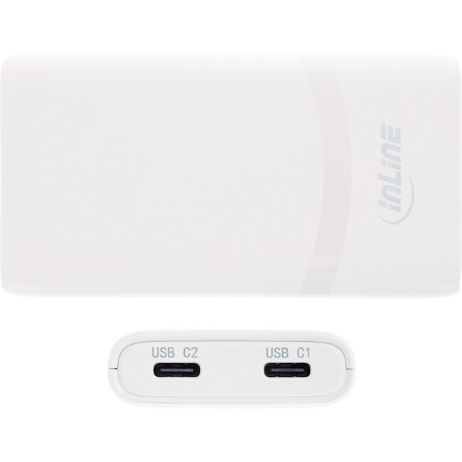 InLine USB reislader set | 2x USB-C PD | GaN | 65W | wit