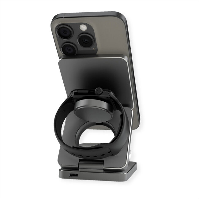 ROLINE 3-in-1 inductie laad station, opvouwbaar, voor Samsung