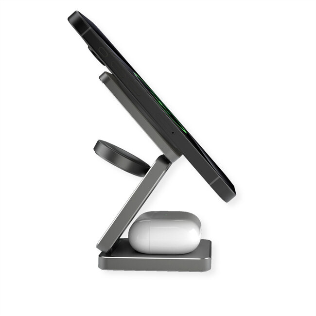 ROLINE 3-in-1 inductie laad station, opvouwbaar, voor Samsung