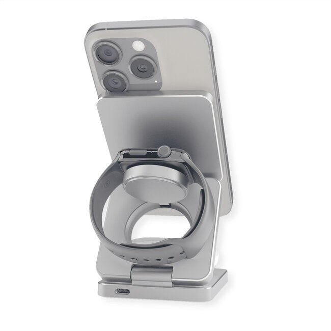 ROLINE 3-in-1 inductie laad station  , opvouwbaar, voor Apple